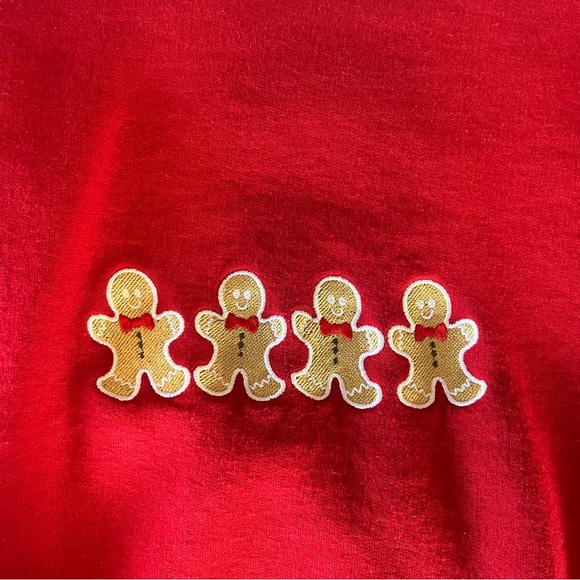 Embroidered Gingerbread Man Crew - Picture 2 of 4